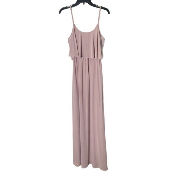 Show Me Your Mumu Caitlin Ruffle Maxi Dress Mauve ruffle sleeveless XXS - Picture 1 of 7